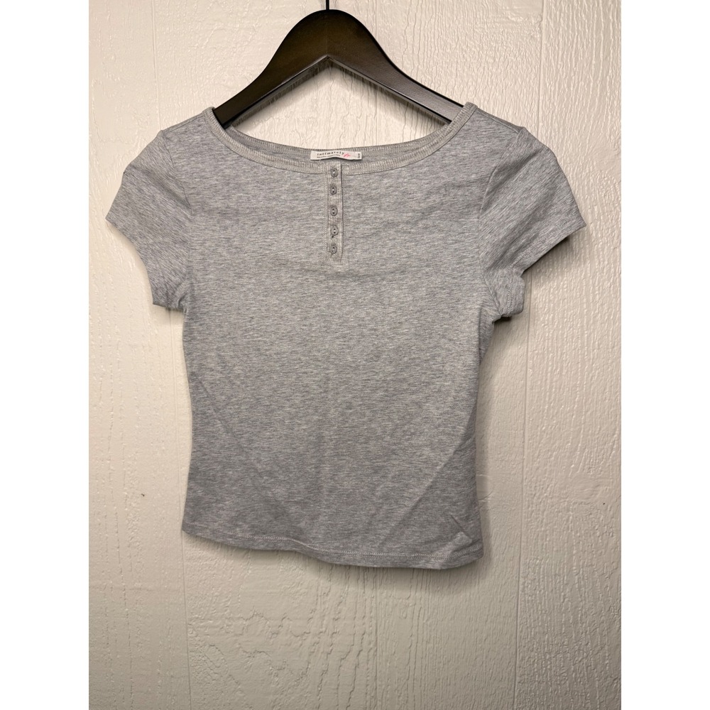 Intimately Free People Morning Pages Henley Top Heather Grey XS